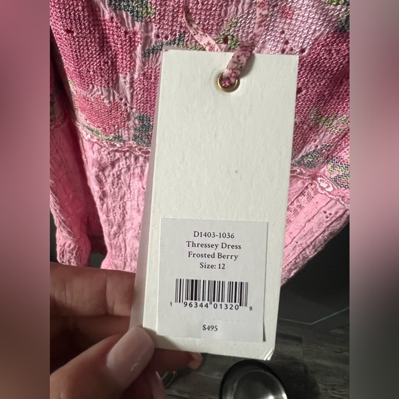 NWT - LOVE SHACK FANCY - THRESSEY DRESS IN FROSTED BERRY SIZE: 12 - Picture 16 of 16